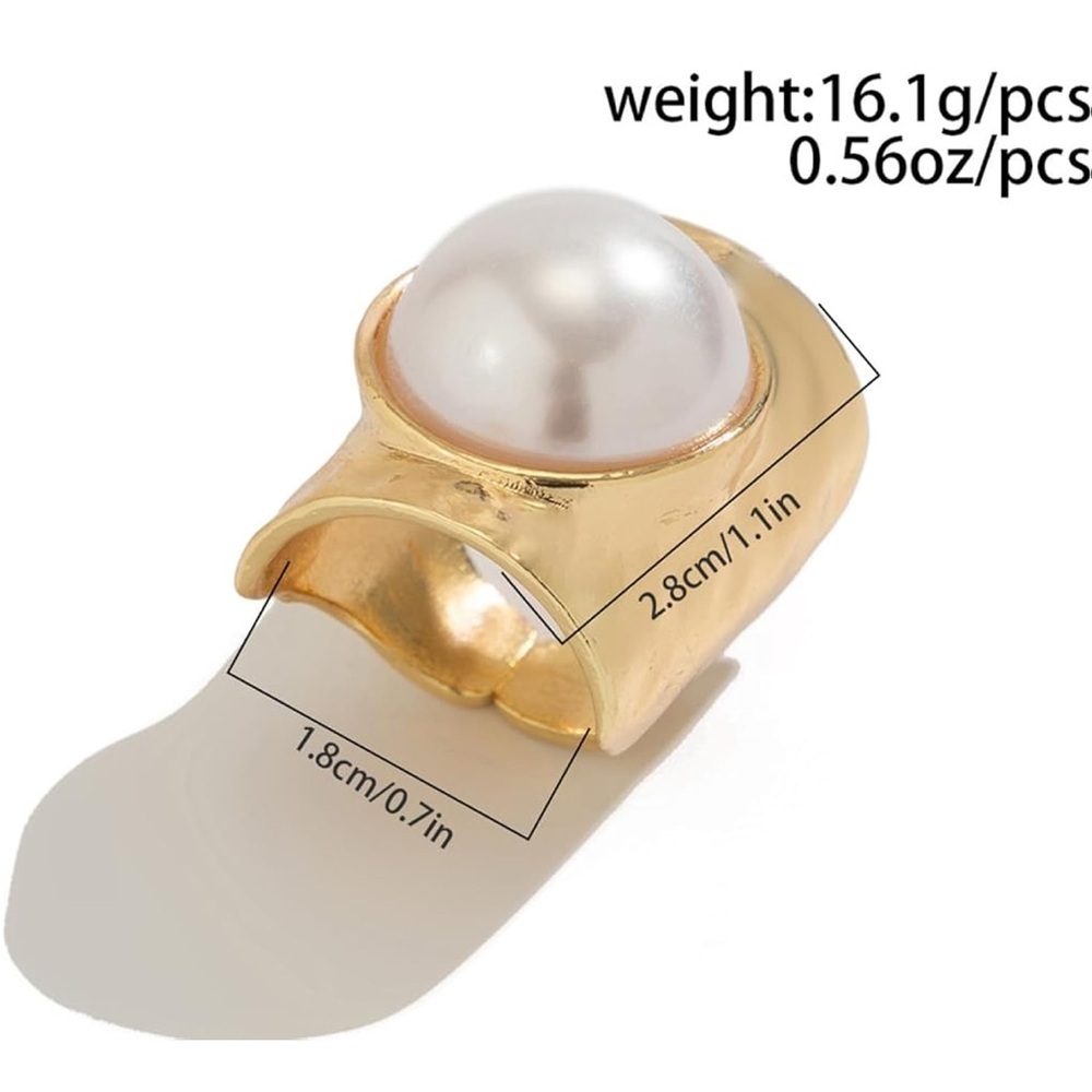 Sculptural Baroque Pearl Signet Ring - Picture 6 of 6
